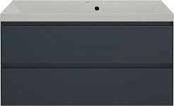 Style Line Тумба под раковину Манхэттен 100 Plus подвесная эмаль графит матовая – фотография-8
